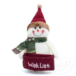 8-Inch Plush Holiday Snowman Toy - Festive Christmas Decor W/ Weighted Base